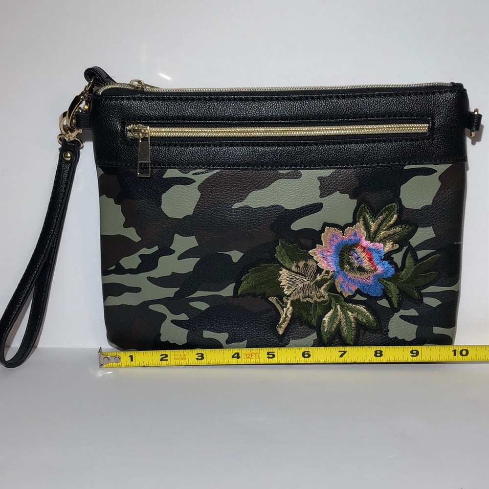 Camo print cross body bag
